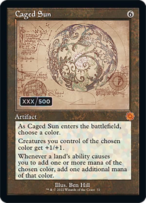 Caged Sun Schematic Serial Numbered 72z/63 (The Brothers' War: Retro Frame Artifacts)  - Foil | Good Games Modbury