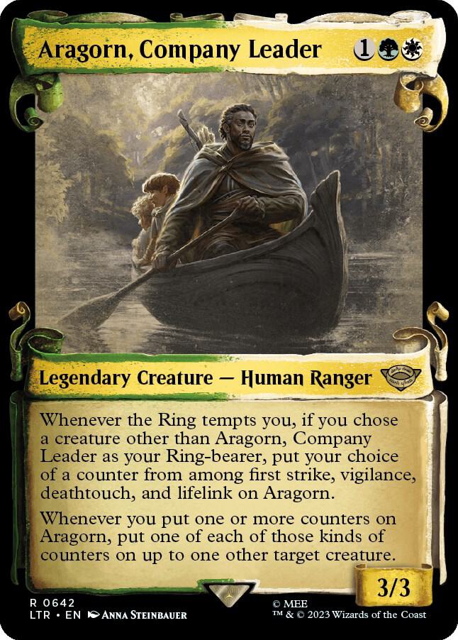 Aragorn, Company Leader 642 (Universes Beyond: The Lord of the Rings: Tales of Middle-earth)  - Showcase Scroll Foil | Good Games Modbury