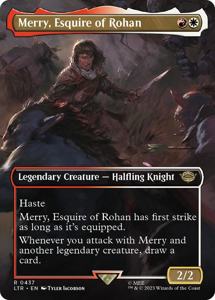 Merry, Esquire of Rohan (Borderless Alternate Art) [The Lord of the Rings: Tales of Middle-Earth] | Good Games Modbury