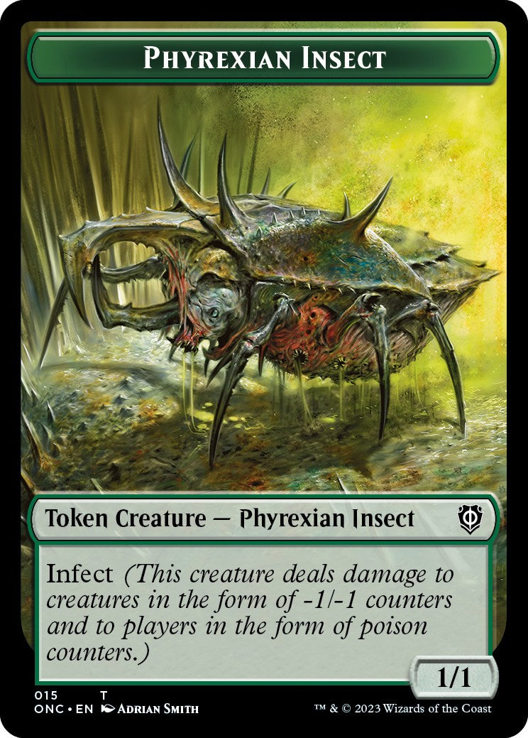 Phyrexian Wurm // Phyrexian Insect Double-Sided Token [Phyrexia: All Will Be One Commander Tokens] | Good Games Modbury