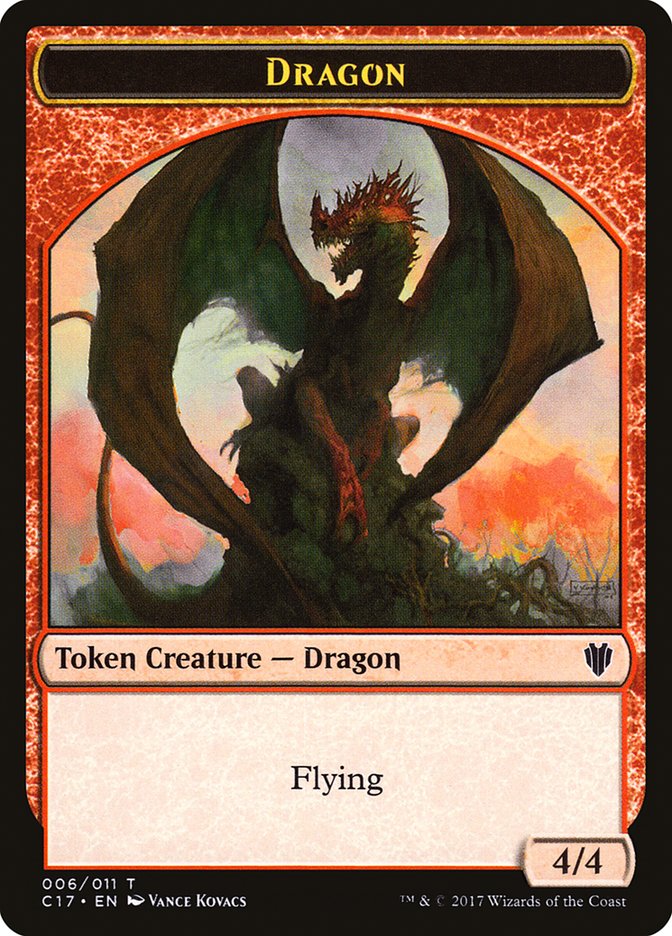 Cat Dragon // Dragon (006) Double-Sided Token [Commander 2017 Tokens] | Good Games Modbury