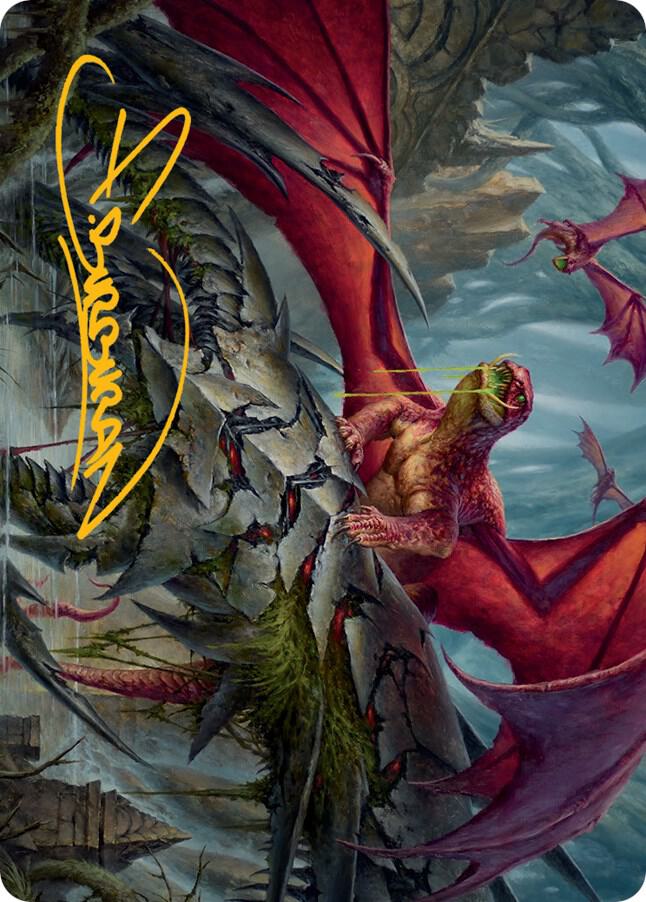 Hoarding Broodlord Art Card Gold Stamped Signature 23 (Art Series: March of the Machine)  | Good Games Modbury
