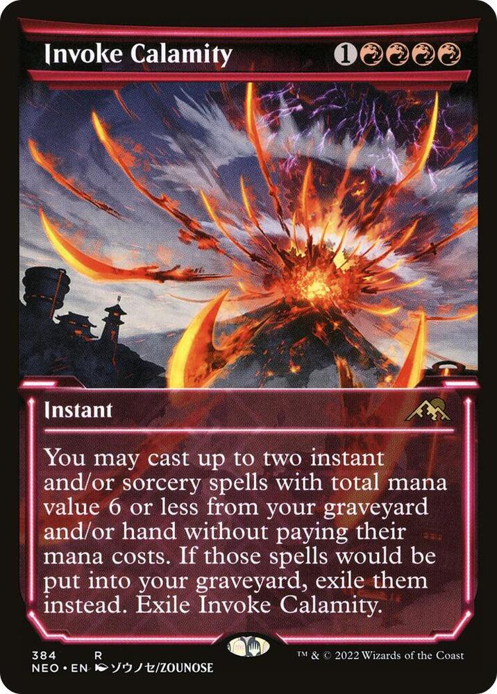 Invoke Calamity 384/302 (Kamigawa: Neon Dynasty)  - Showcase Foil | Good Games Modbury