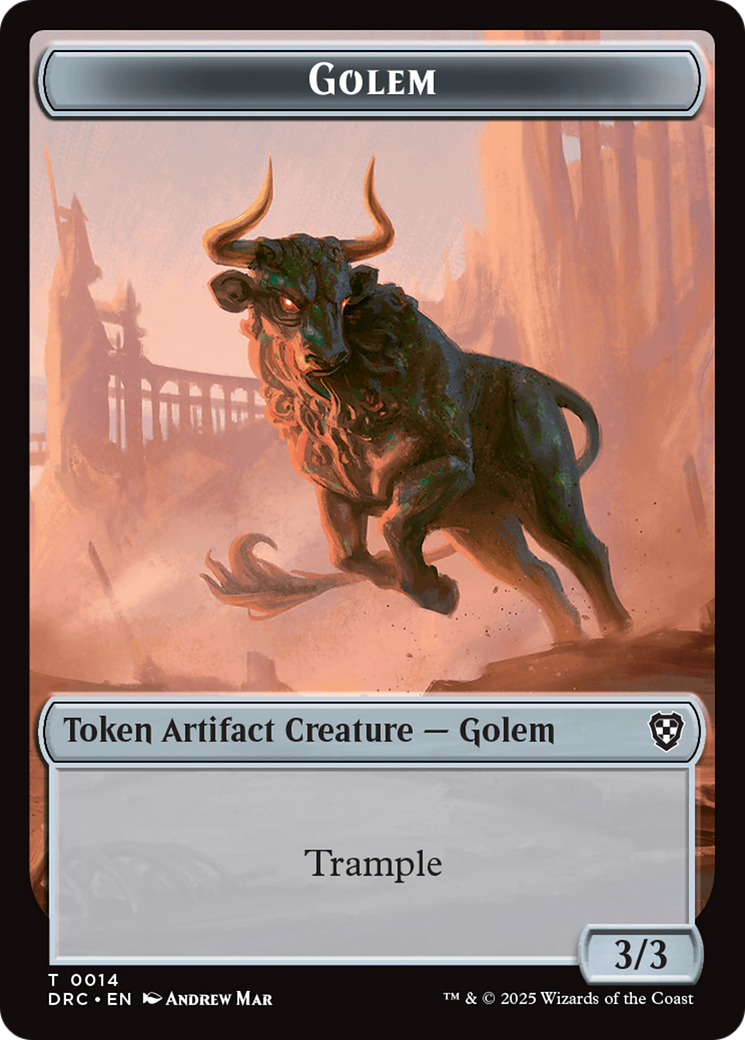 Golem (0014) // Thopter (0010) Double-Sided Token [Aetherdrift Tokens] | Good Games Modbury