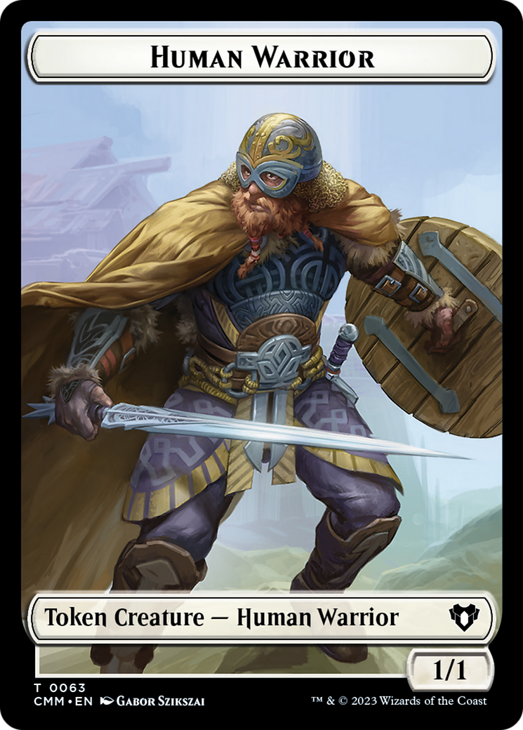 Human Warrior // Zombie Army Double-Sided Token [Commander Masters Tokens] | Good Games Modbury