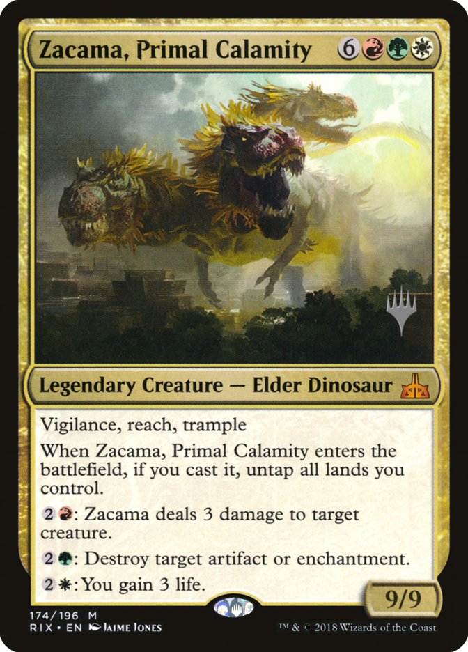 Zacama, Primal Calamity (Promo Pack) [Rivals of Ixalan Promos] | Good Games Modbury