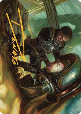 Urza Powerstone Prodigy Art Card Gold Stamped Signature 35 (Art Series: The Brothers' War)  | Good Games Modbury