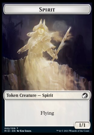 Spirit // Bird Double-Sided Token [Innistrad: Midnight Hunt Tokens] | Good Games Modbury