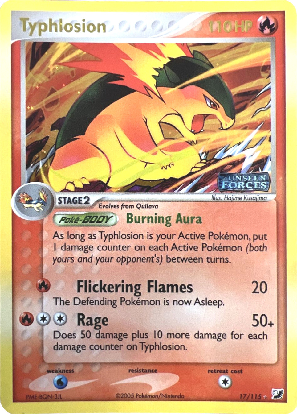 Typhlosion (17/115) (Stamped) [EX: Unseen Forces] | Good Games Modbury