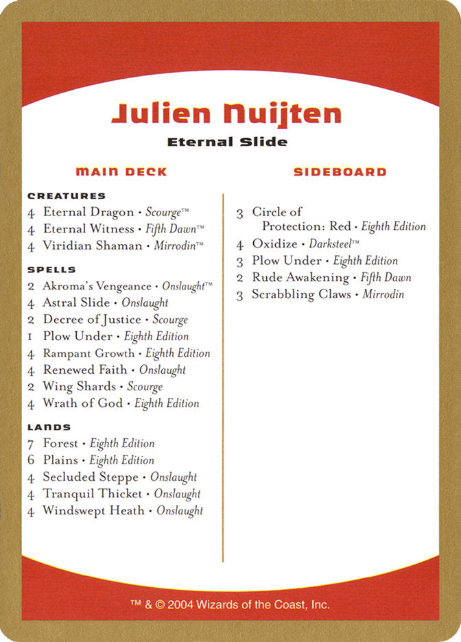Julien Nuijten Decklist [World Championship Decks 2004] | Good Games Modbury