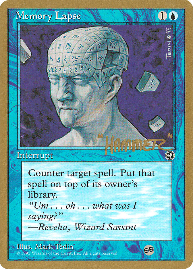 Memory Lapse (Runes) (Shawn "Hammer" Regnier) (SB) [Pro Tour Collector Set] | Good Games Modbury