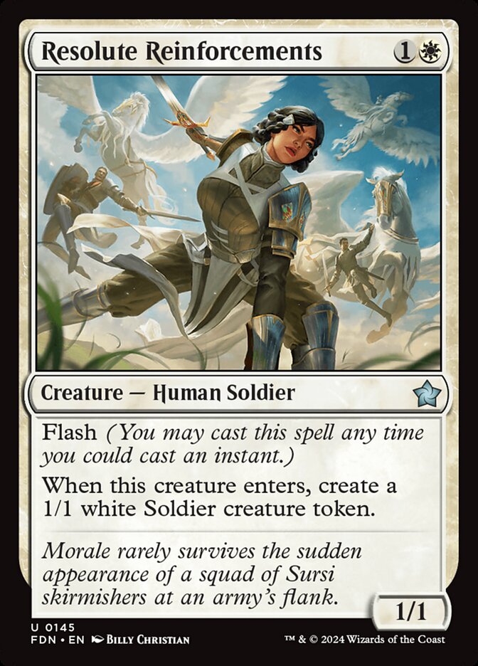 Resolute Reinforcements 145/291 (Foundations)  - Foil | Good Games Modbury