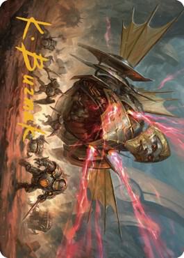 Liberator Urzas Battlethopter Art Card Gold Stamped Signature 44 (Art Series: The Brothers' War)  | Good Games Modbury