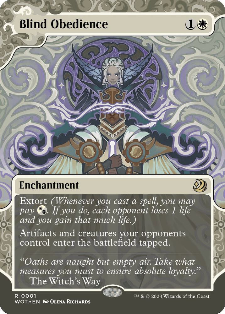 Blind Obedience 1/63 (Wilds of Eldraine: Enchanting Tales)  - Showcase | Good Games Modbury