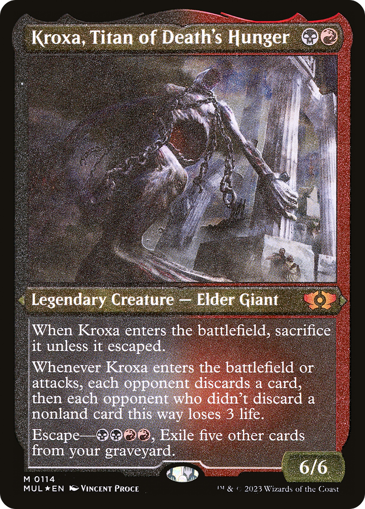 Kroxa, Titan of Death's Hunger (Foil Etched) [Multiverse Legends] | Good Games Modbury