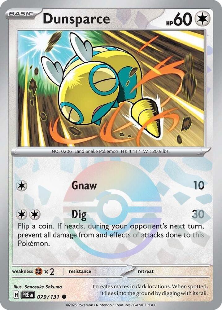 Dunsparce (079/131) (Poke Ball Pattern) [Scarlet & Violet: Prismatic Evolutions] | Good Games Modbury
