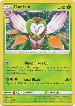 Dartrix (10/149) (Cosmos Holo) [Sun & Moon: Base Set] | Good Games Modbury