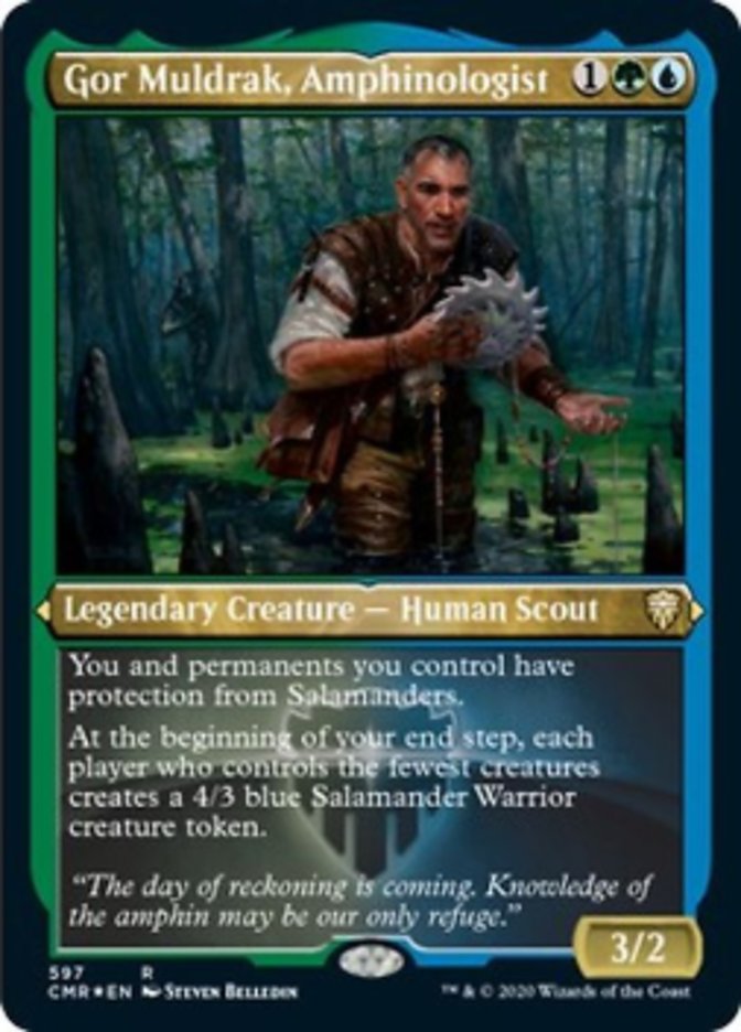 Gor Muldrak, Amphinologist (Etched) [Commander Legends] | Good Games Modbury