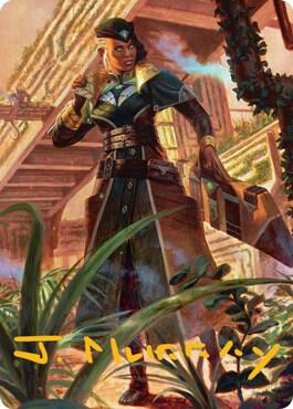 Vivien on the Hunt Art Card Gold Stamped Signature 22 (Art Series: Streets of New Capenna)  | Good Games Modbury
