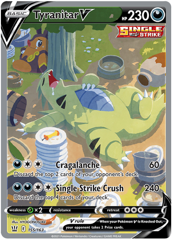 Tyranitar V (155/163) [Sword & Shield: Battle Styles] | Good Games Modbury