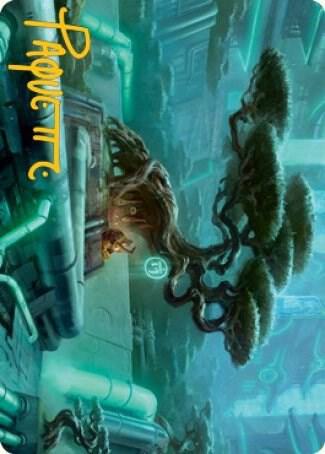 Forest 292 Art Card Gold Stamped Signature 44 (Art Series: Kamigawa: Neon Dynasty)  | Good Games Modbury