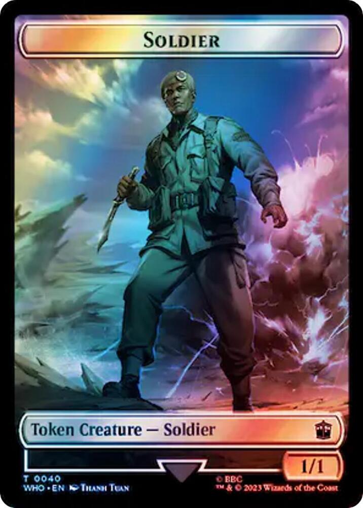 Soldier Mutant Double Sided Token Surge Foil 40 // 50 (Universes Beyond: Doctor Who)  - Foil | Good Games Modbury