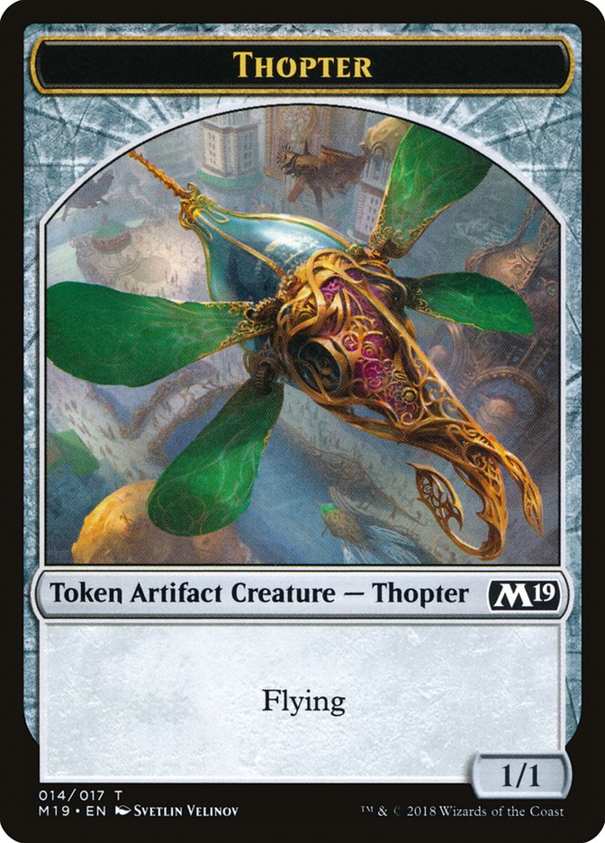 Knight // Thopter Double-Sided Token (Game Night) [Core Set 2019 Tokens] | Good Games Modbury