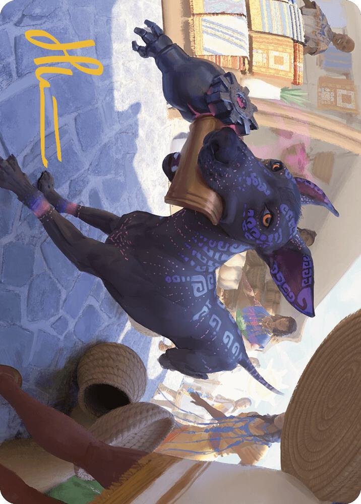 Mischievous Pup Art Card Gold Stamped Signature 3 (Art Series: The Lost Caverns of Ixalan)  | Good Games Modbury