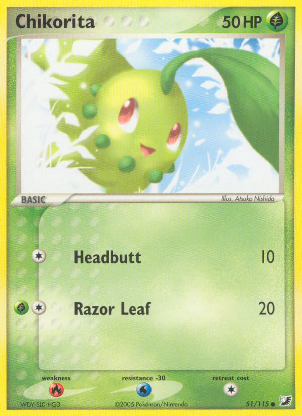 Chikorita (51/115) [EX: Unseen Forces] | Good Games Modbury