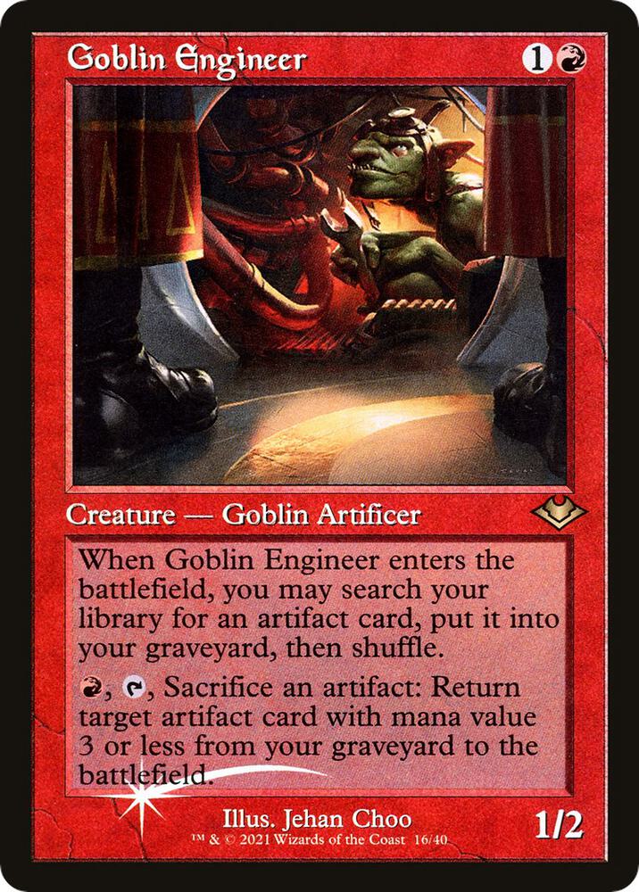 Goblin Engineer 16/40 (Modern Horizons)  - Retro Foil | Good Games Modbury