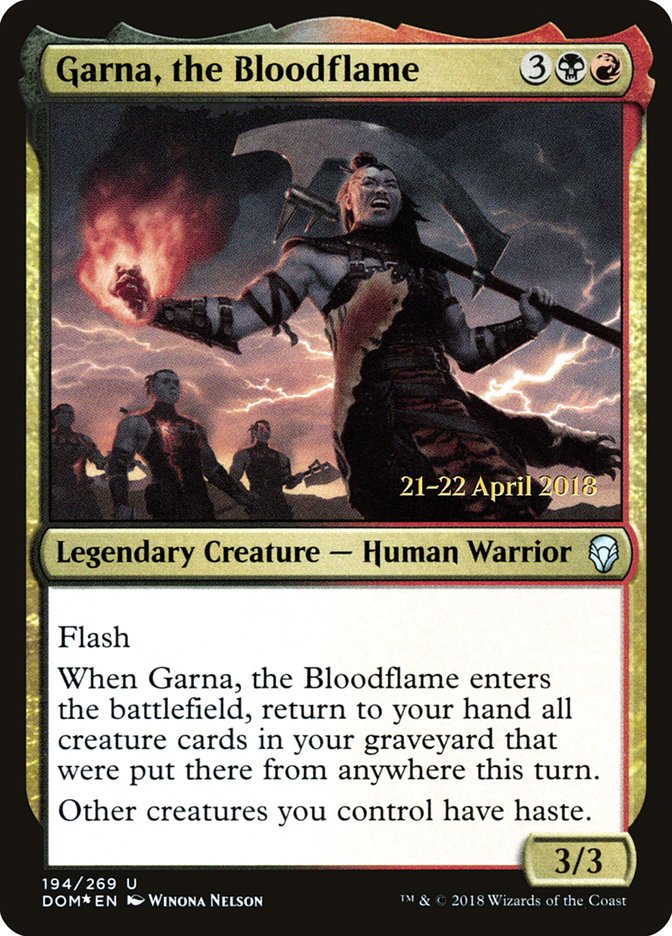 Garna, the Bloodflame [Dominaria Prerelease Promos] | Good Games Modbury