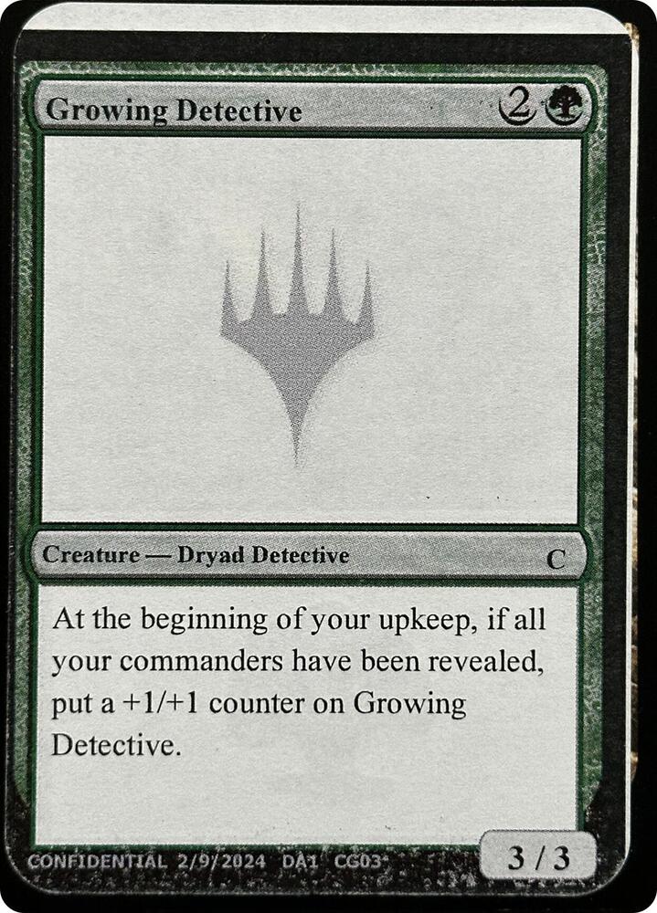 Growing Detective CG03b/477 (Un-Known Event Playtest Cards)  | Good Games Modbury