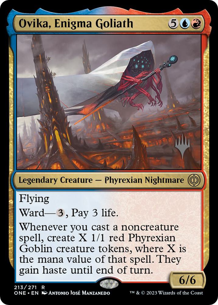 Ovika Enigma Goliath 213 (Promo Pack: Phyrexia: All Will Be One)  - Foil | Good Games Modbury