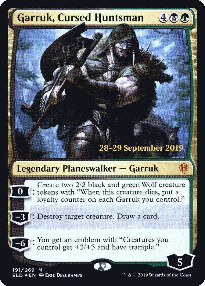 Garruk, Cursed Huntsman [Throne of Eldraine Prerelease Promos] | Good Games Modbury