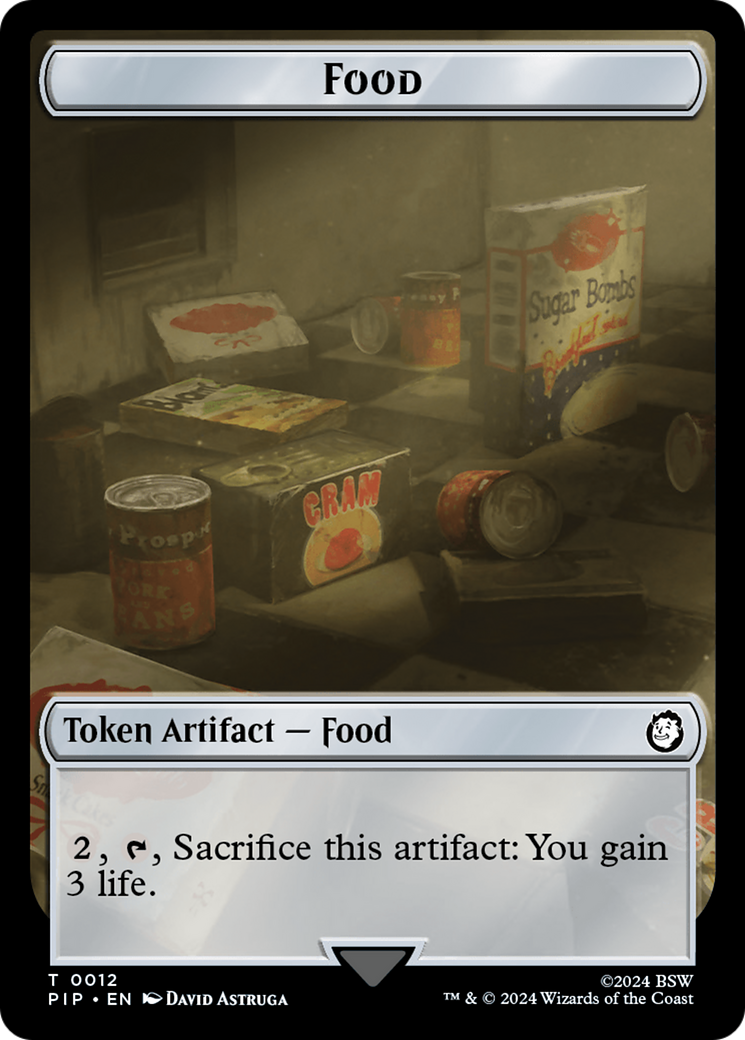 Warrior // Food (0012) Double-Sided Token [Fallout Tokens] | Good Games Modbury