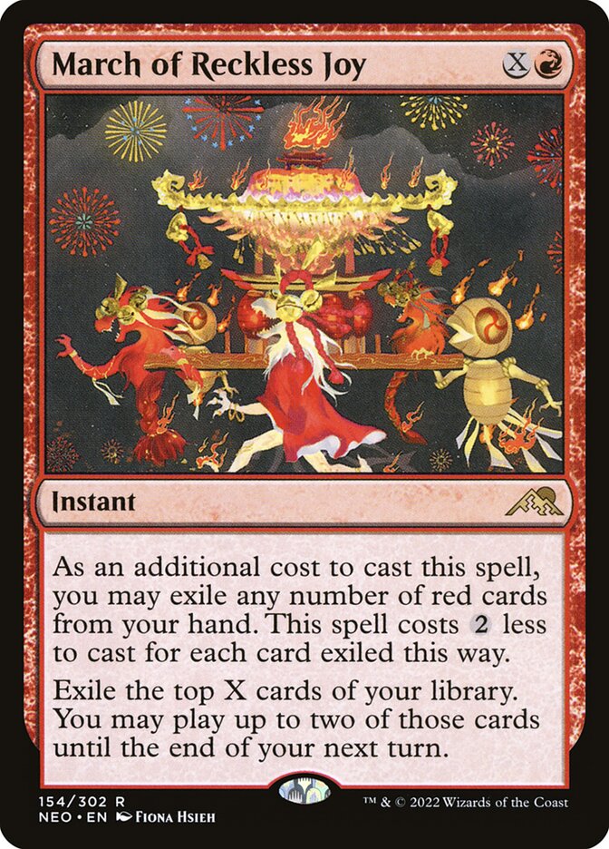 March of Reckless Joy 154/302 (Kamigawa: Neon Dynasty)  - Foil | Good Games Modbury