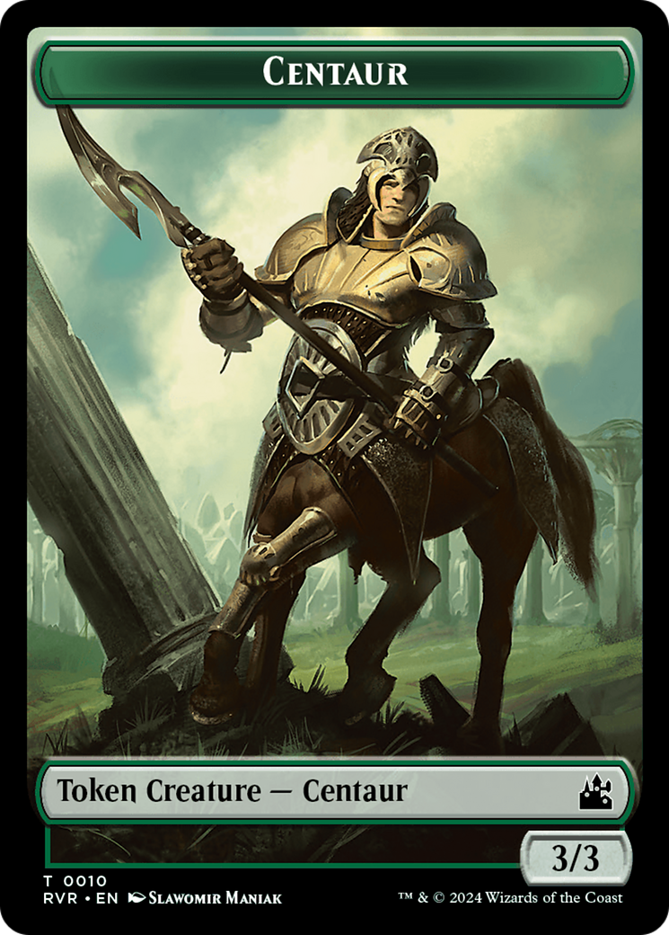 Saproling // Centaur Double-Sided Token [Ravnica Remastered Tokens] | Good Games Modbury