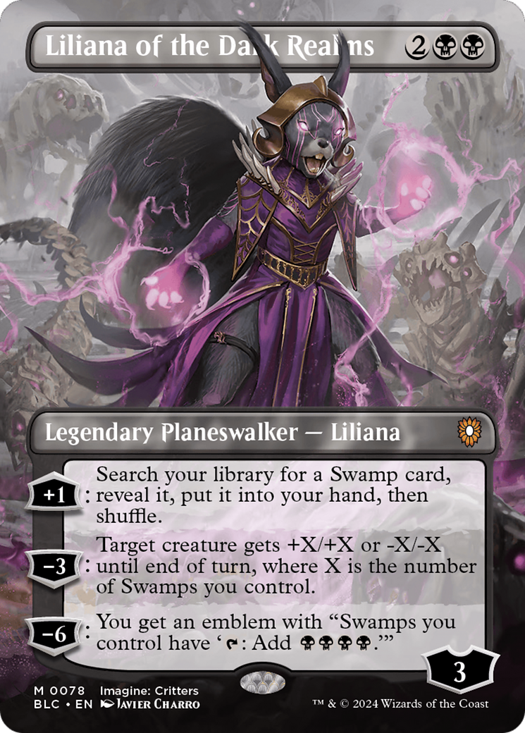 Liliana of the Dark Realms (Borderless) [Bloomburrow Commander] | Good Games Modbury