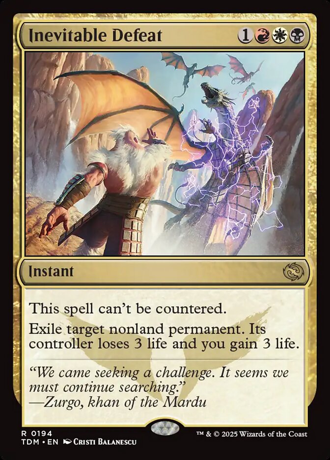 Inevitable Defeat 194/291 (Tarkir: Dragonstorm)  | Good Games Modbury
