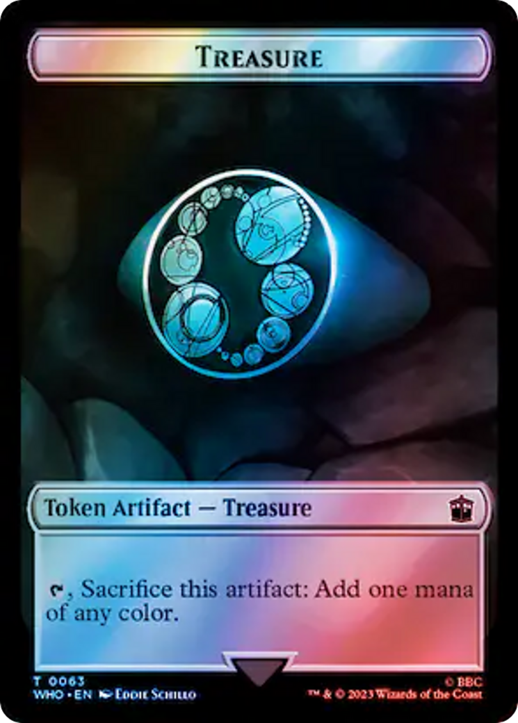 Alien Angel // Treasure (0063) Double-Sided Token (Surge Foil) [Doctor Who Tokens] | Good Games Modbury