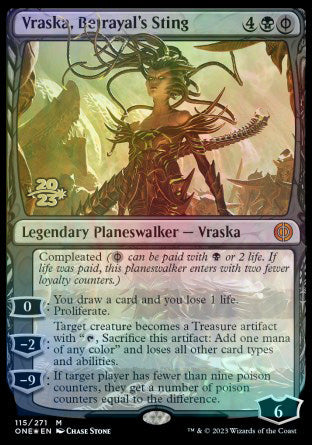 Vraska, Betrayal's Sting [Phyrexia: All Will Be One Prerelease Promos] | Good Games Modbury