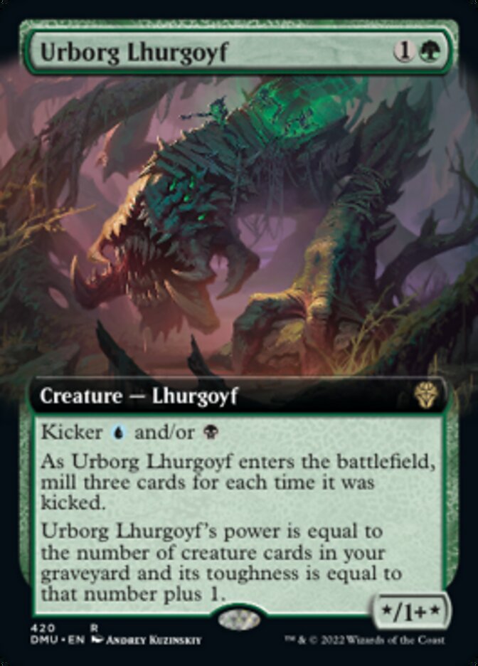 Urborg Lhurgoyf (Extended Art) [Dominaria United] | Good Games Modbury