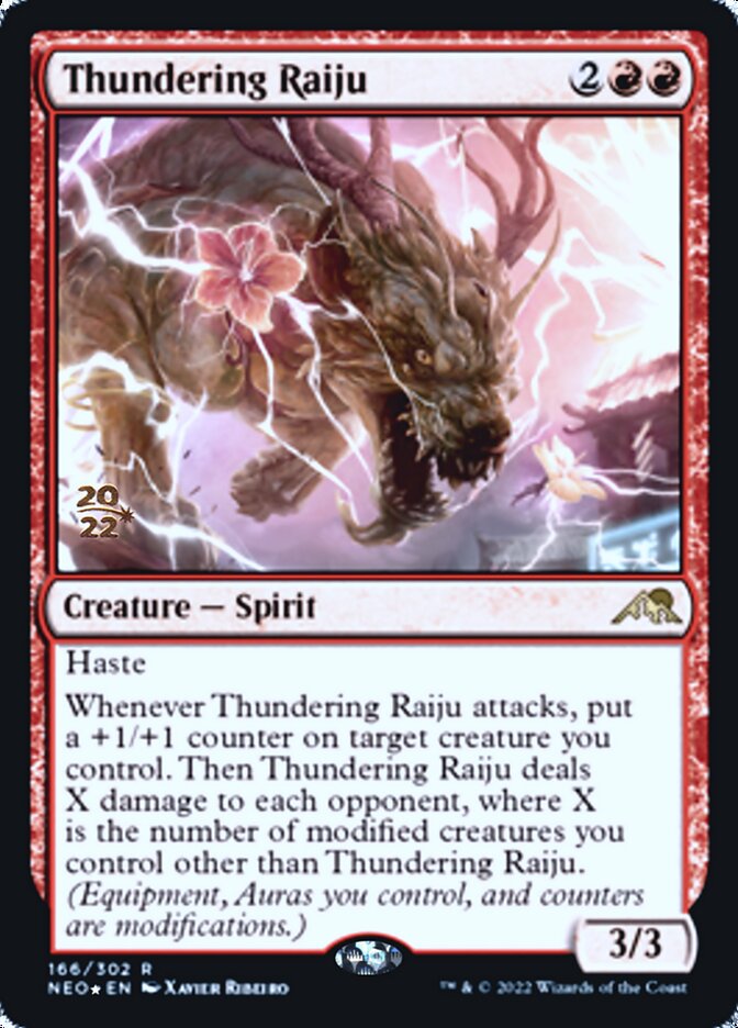 Thundering Raiju [Kamigawa: Neon Dynasty Prerelease Promos] | Good Games Modbury