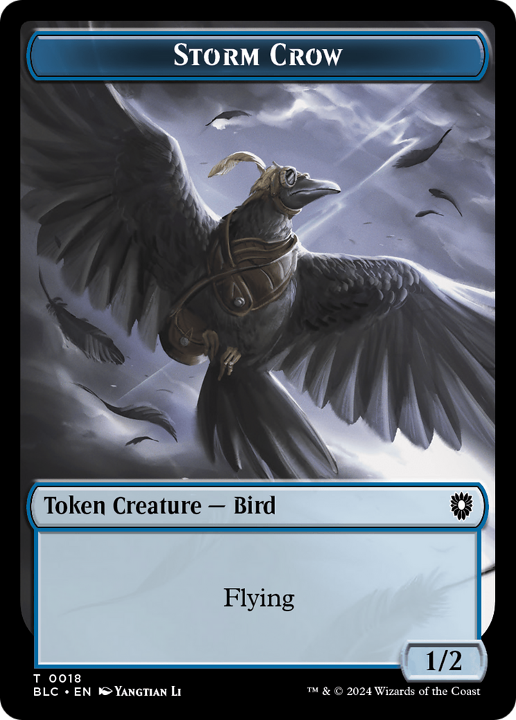 Storm Crow // Bird (003) Double-Sided Token [Bloomburrow Commander Tokens] | Good Games Modbury