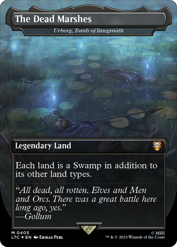 The Dead Marshes - Urborg, Tomb of Yawgmoth (Borderless) (Surge Foil Realms and Relics) [The Lord of the Rings: Tales of Middle-Earth Commander] | Good Games Modbury