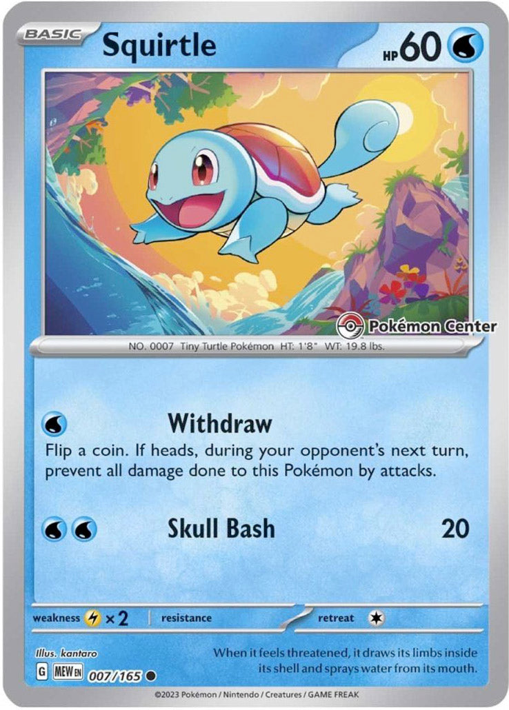 Squirtle (007/165) (Pokemon Center Exclusive) [Scarlet & Violet: Black Star Promos] | Good Games Modbury