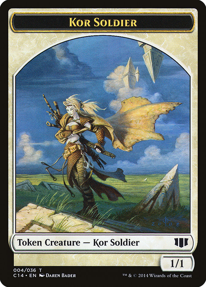 Kor Soldier // Pegasus Double-Sided Token [Commander 2014 Tokens] | Good Games Modbury