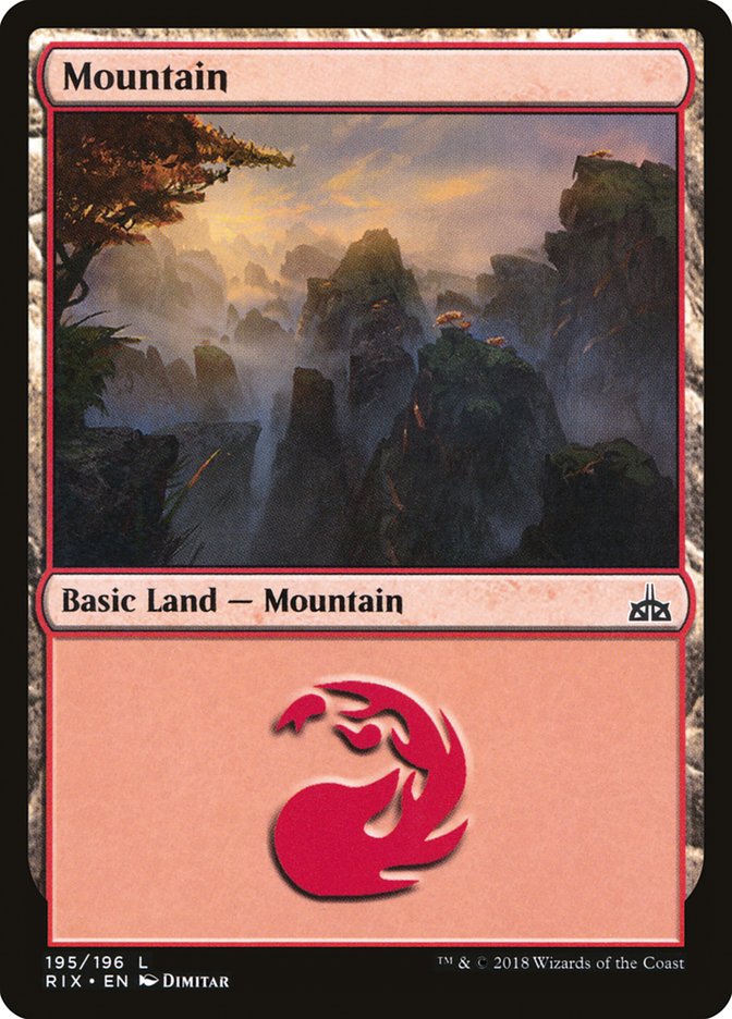 Mountain (195) [Rivals of Ixalan] | Good Games Modbury