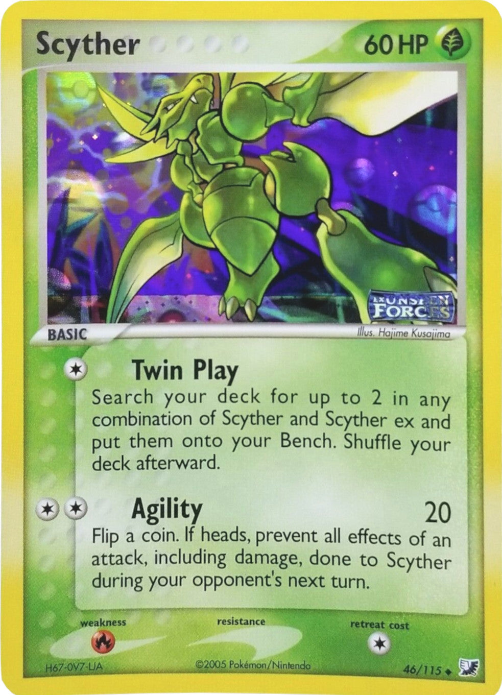 Scyther (46/115) (Stamped) [EX: Unseen Forces] | Good Games Modbury