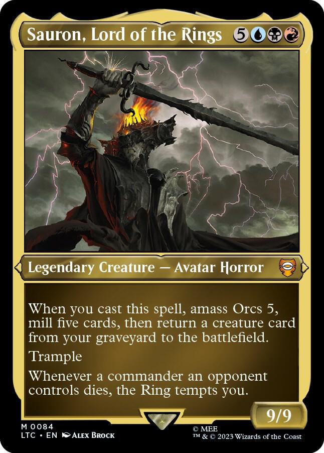 Sauron Lord of the Rings Display Commander Thick Stock 84 (Commander: The Lord of the Rings: Tales of Middle-earth)  - Foil | Good Games Modbury